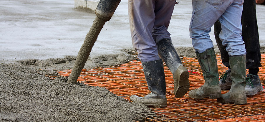 pouring concrete